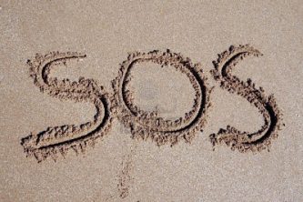 sos signal in the sand