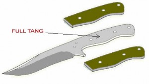 knife showing full tang drawing