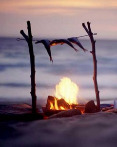 survival skills cooking fish in the wild