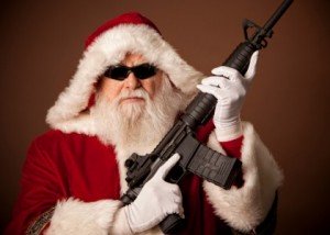 santa with a rifle
