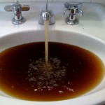 dirty water in a sink