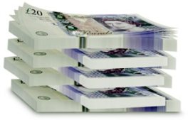 pile of £20 notes