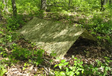 stealth camping tarp setup