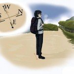man finding north south by using a watch