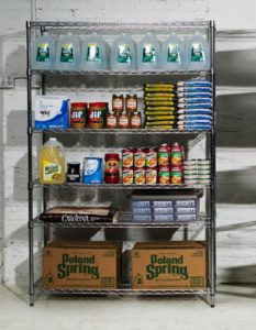 preppers store rack of food